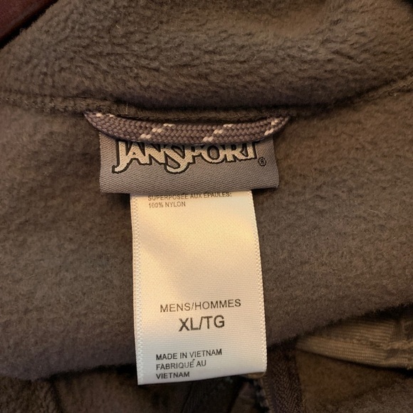 New Mens JanSport Gray Polar Fleece Jacket Size XL Windbreaker - Picture 3 of 9